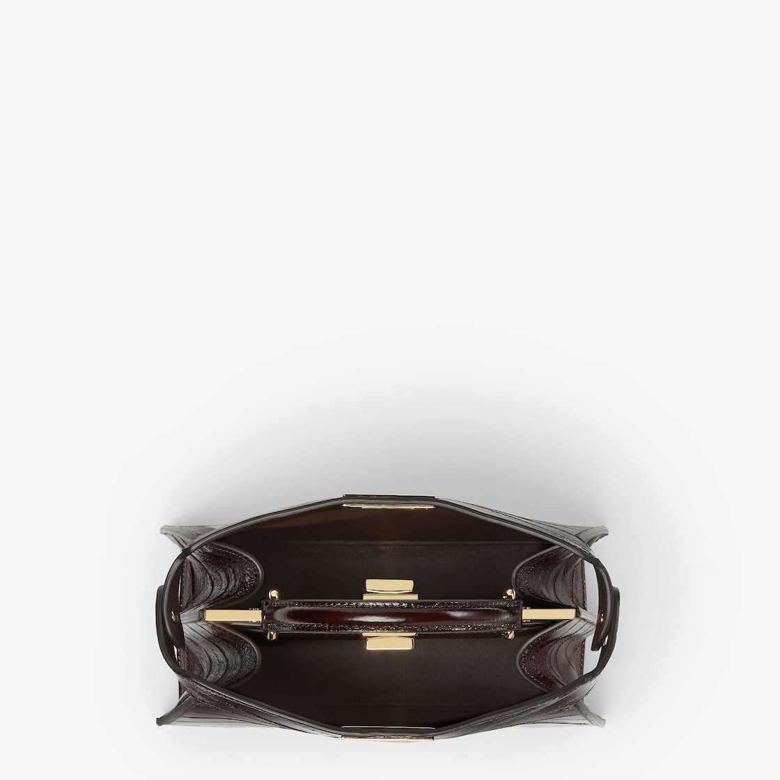 FENDI Peekaboo ISeeU Small Brown inlaid hagfish leather bag - Image 4